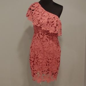 One shoulder lace dress